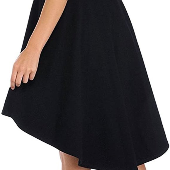 New Sarin Mathews Womens Off The Shoulder Short Sleeve High Low Cocktail Dress - Picture 7 of 16